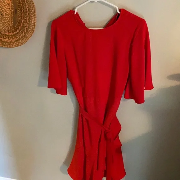 Red Ruffle Dress - Picture 1 of 5